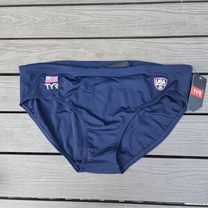 TYR Durafast Elite Water Polo Breakaway Boy Navy Racer Briefs Sz 26 New